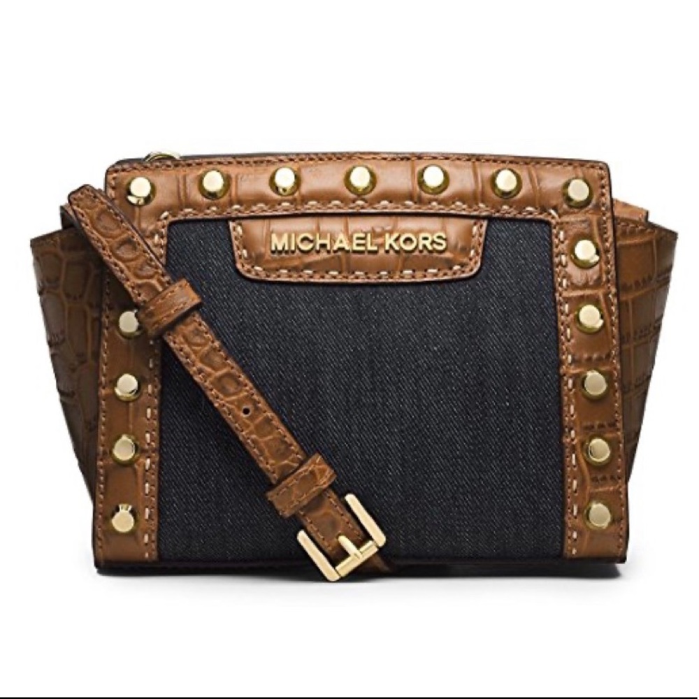 Michael Kors Selma Dark Denim Mini Messenger Bag